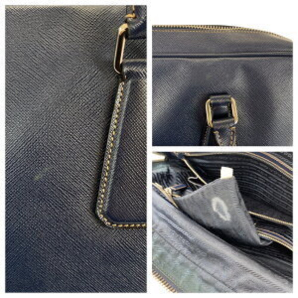 Prada Navy leather Blue briefcase Saffiano - Picture 6 of 10
